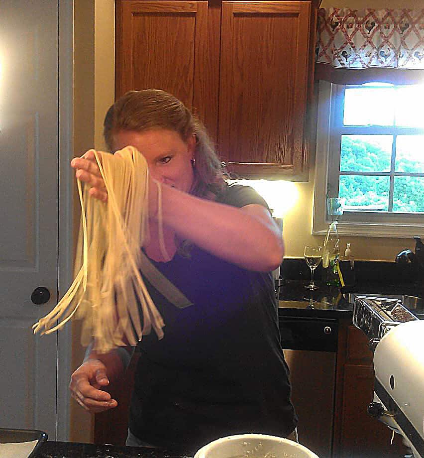 Debbie making pasta