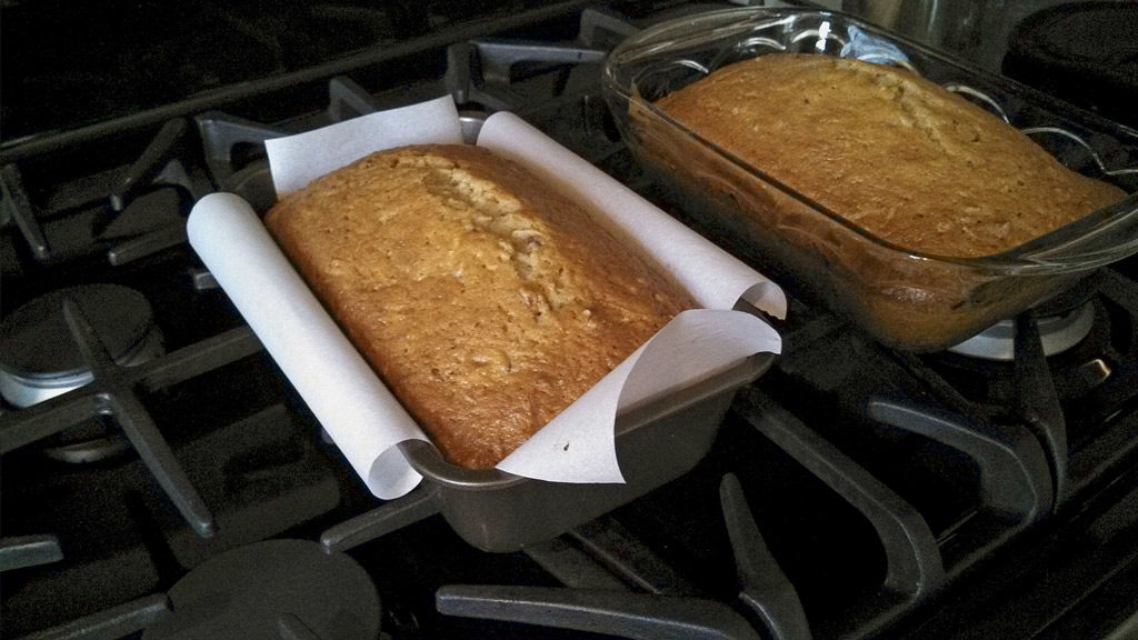 This homemade zucchini bread is moist and nutty with hints of cinnamon and chopped pecans. Perfect for a snack or even as breakfast. Yummy! | TheMountainKitchen.com