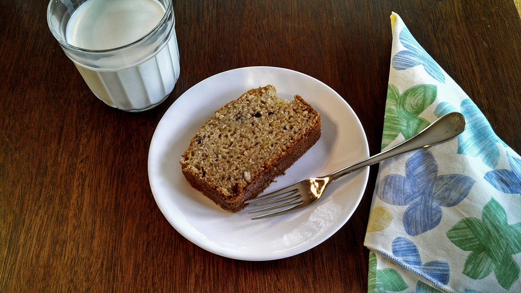 This homemade zucchini bread is moist and nutty with hints of cinnamon and chopped pecans. Perfect for a snack or even as breakfast. Yummy! | TheMountainKitchen.com