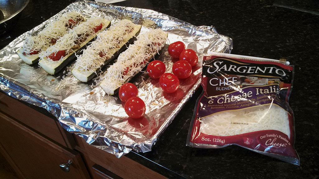 boats with shredded cheese