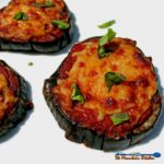 eggplant pizzas on plate