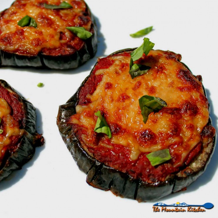 eggplant pizzas on plate