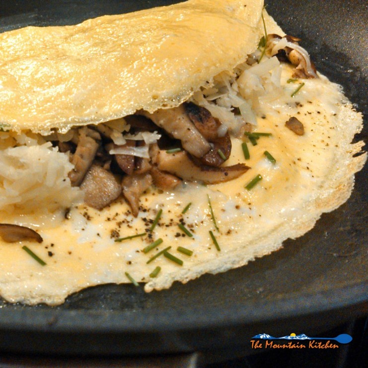 shiitake mushroom omelettes with cheese