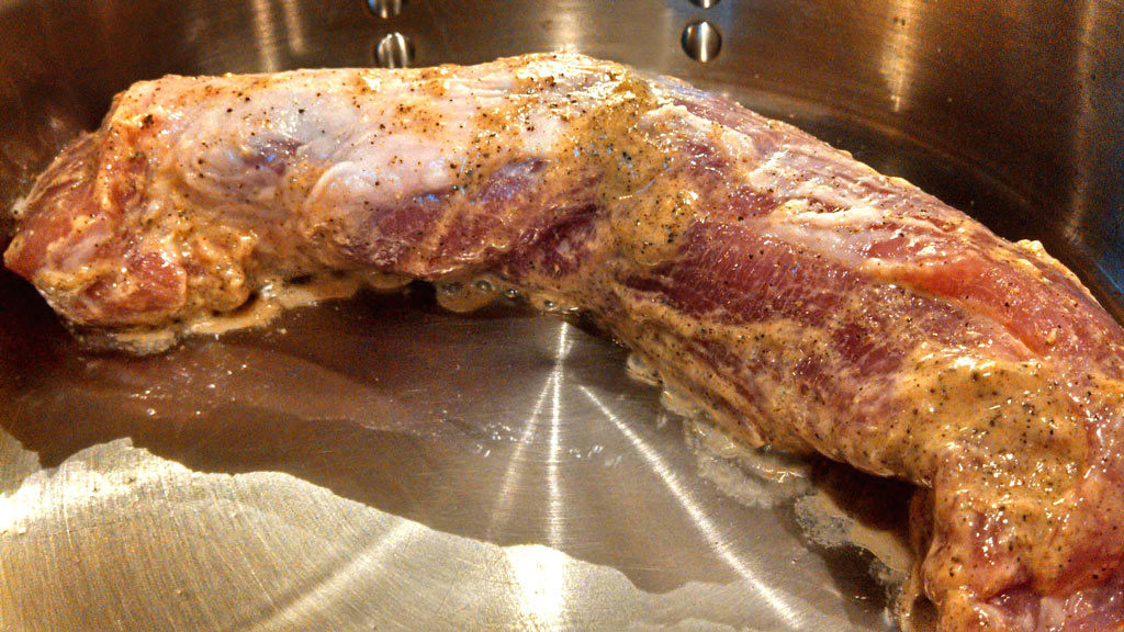 tenderloin browning in pan