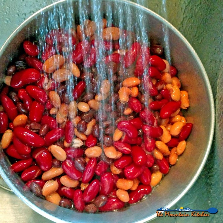 Rinsing canned beans and peas will help avoid excess sodium. Always drain and rinse canned beans and peas under cold water before adding to a recipe. | TheMountainKitchen.com