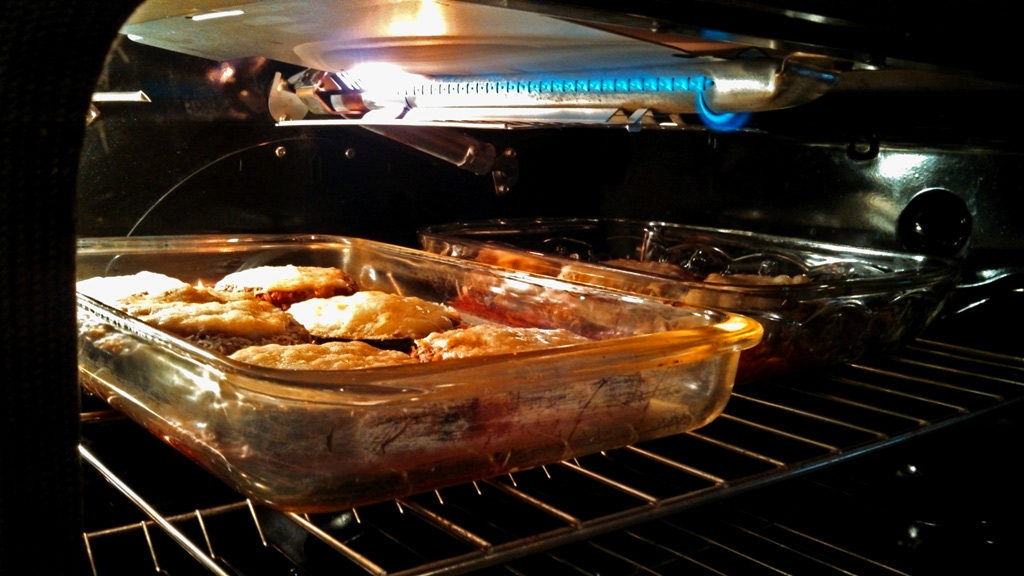 broiling eggplant parmesan inside oven
