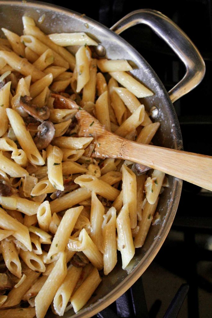 pasta in pan