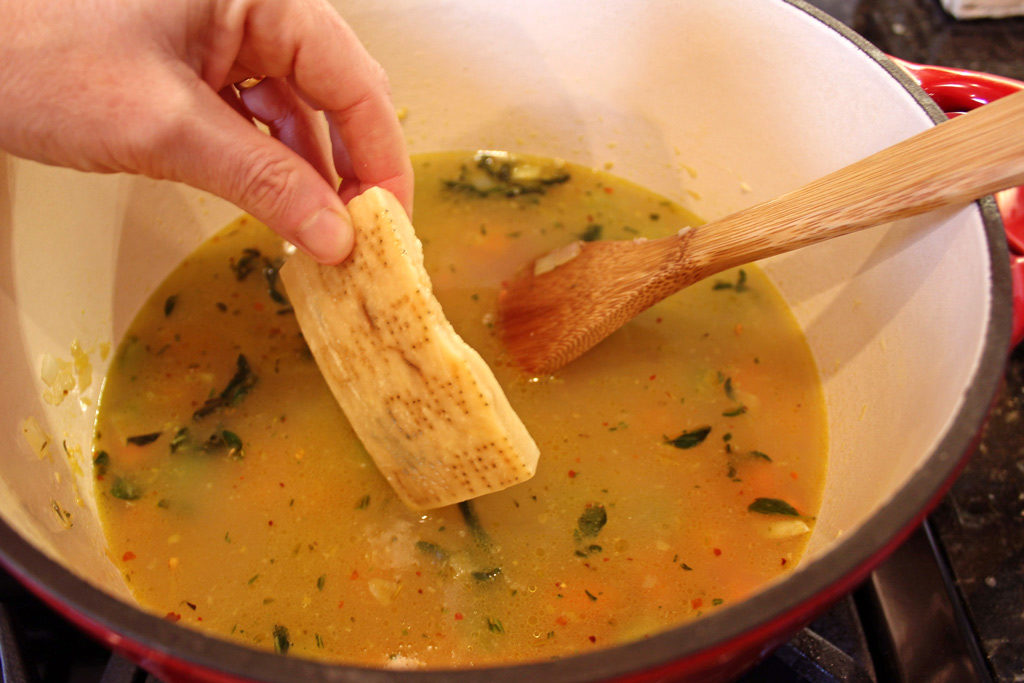 adding cheese rind to soup