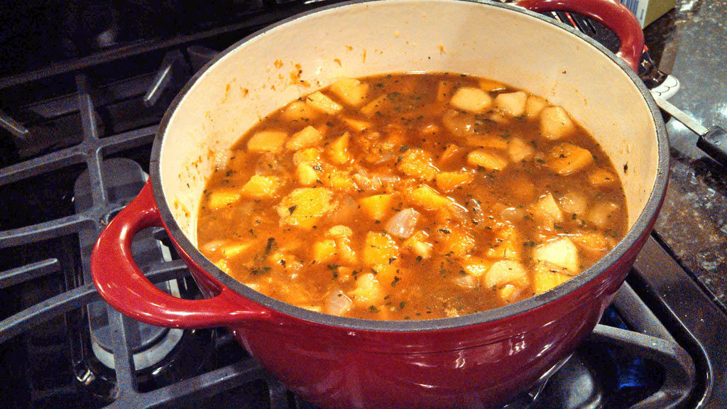 pot of soup on stove