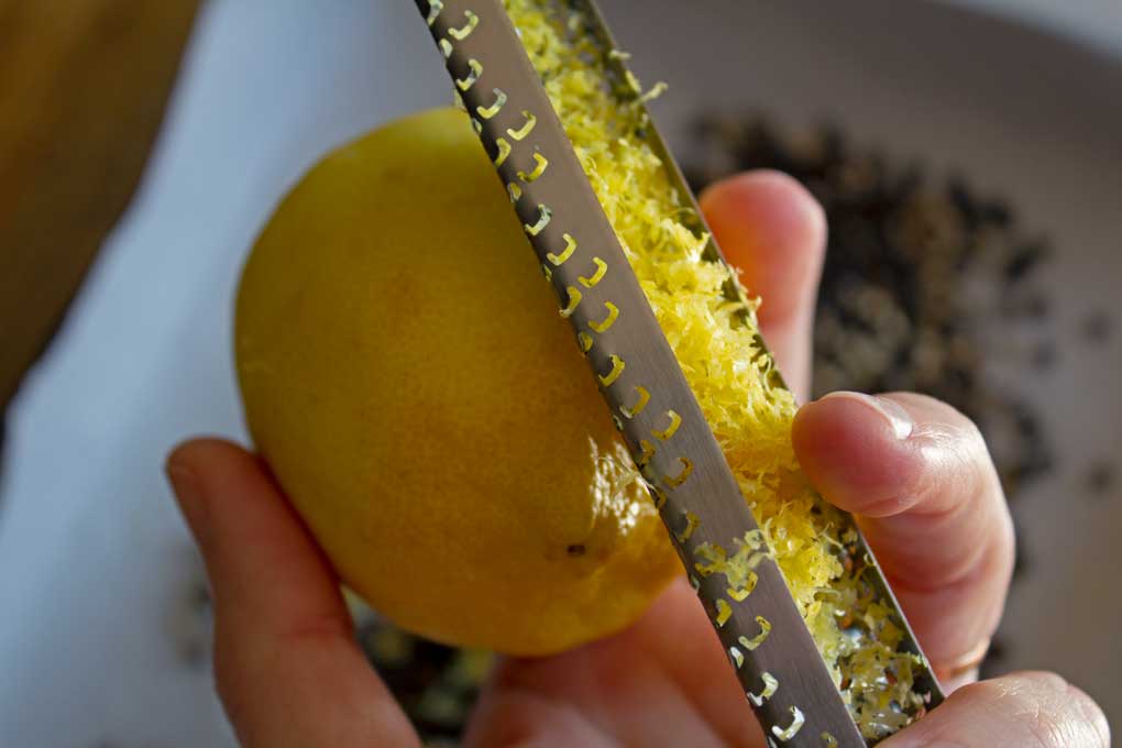 lemon zest with microplane