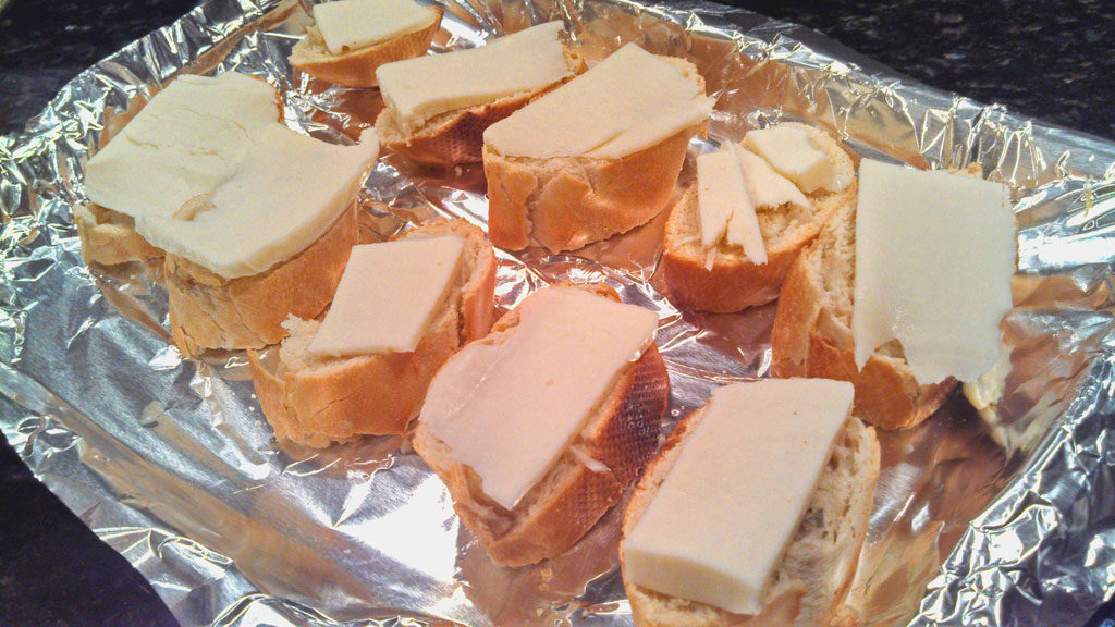cheese topped bread