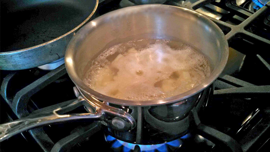 boiling potatoes