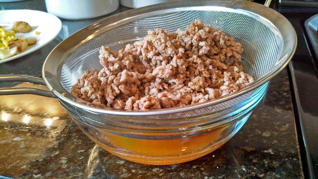 draining meat