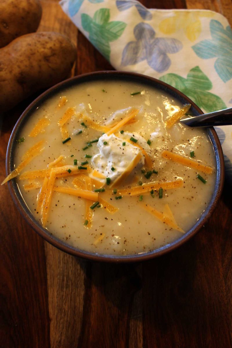 a bowl full of Irish Potato Soup