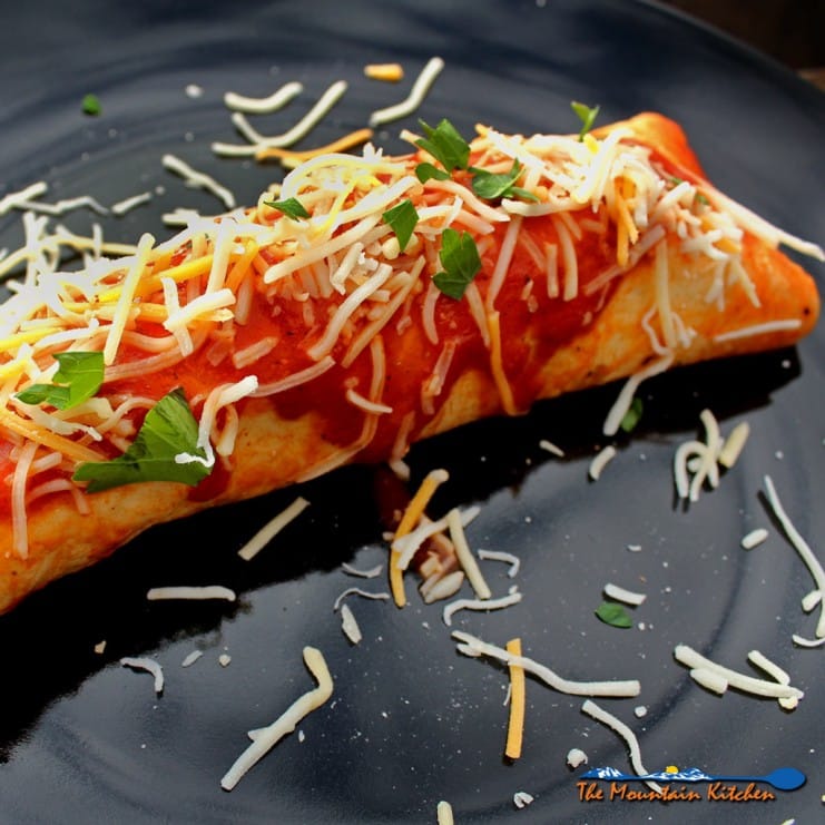 homemade cheese and bean enchiladas