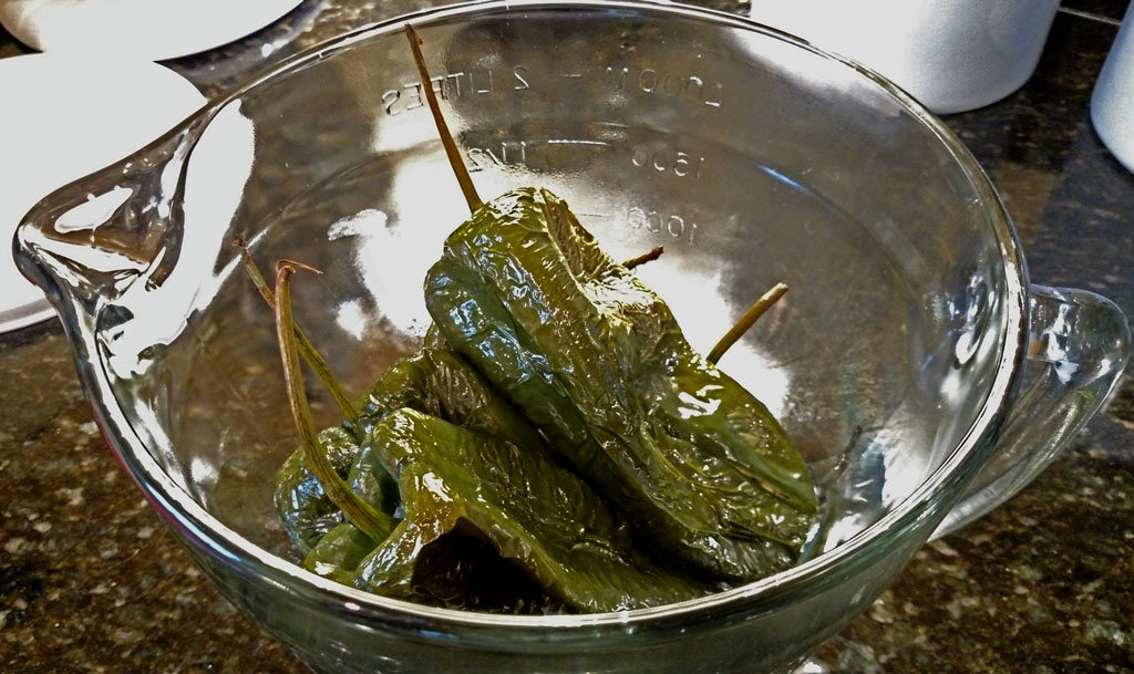 roasted peppers in a bowl