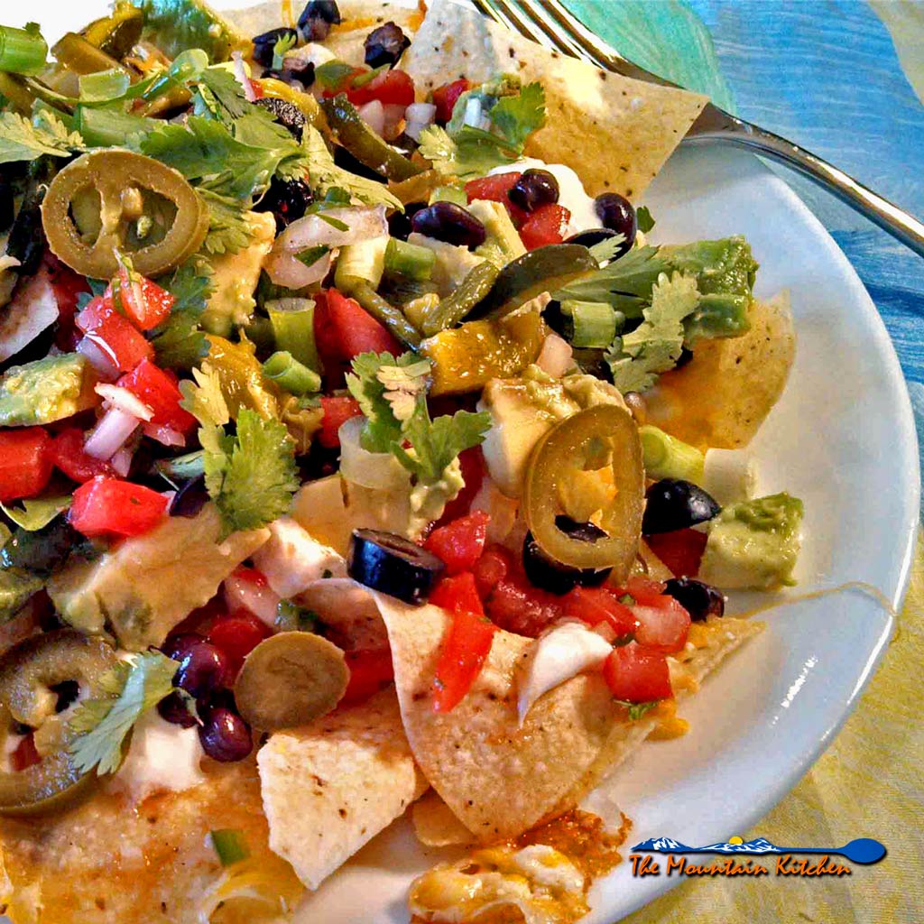 vegetarian nachos on plate