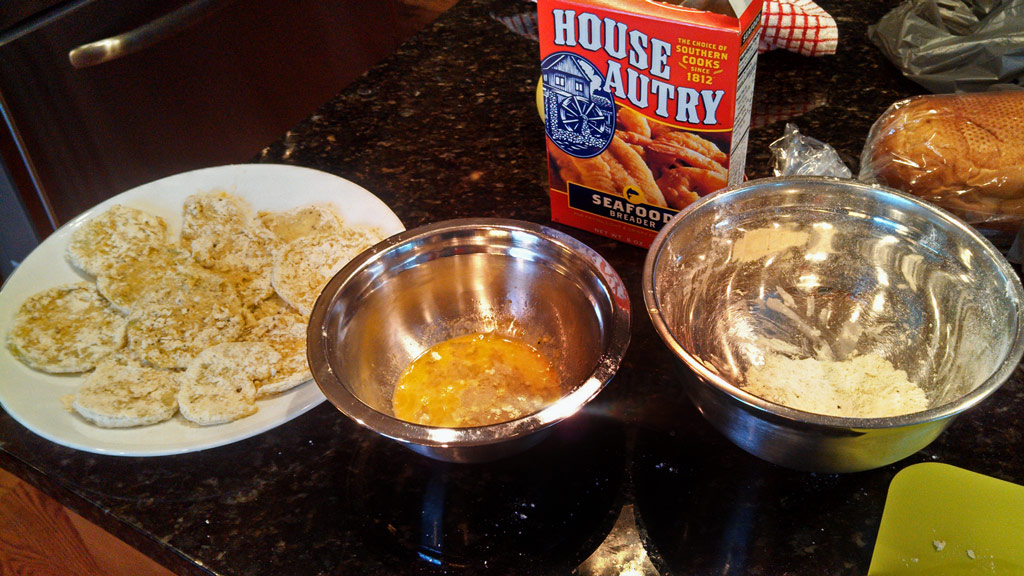 breading station for frying