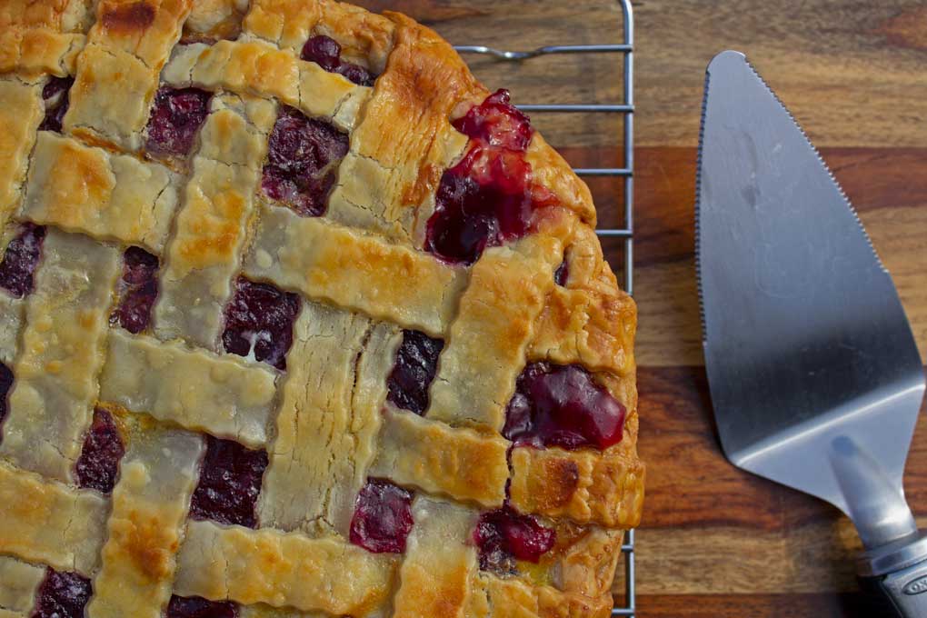 homemade cherry pie ready to serve