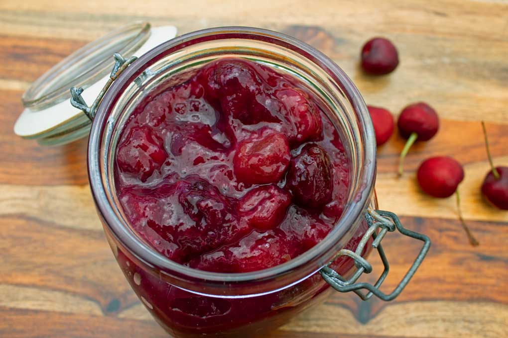 cherry pie filling in jar