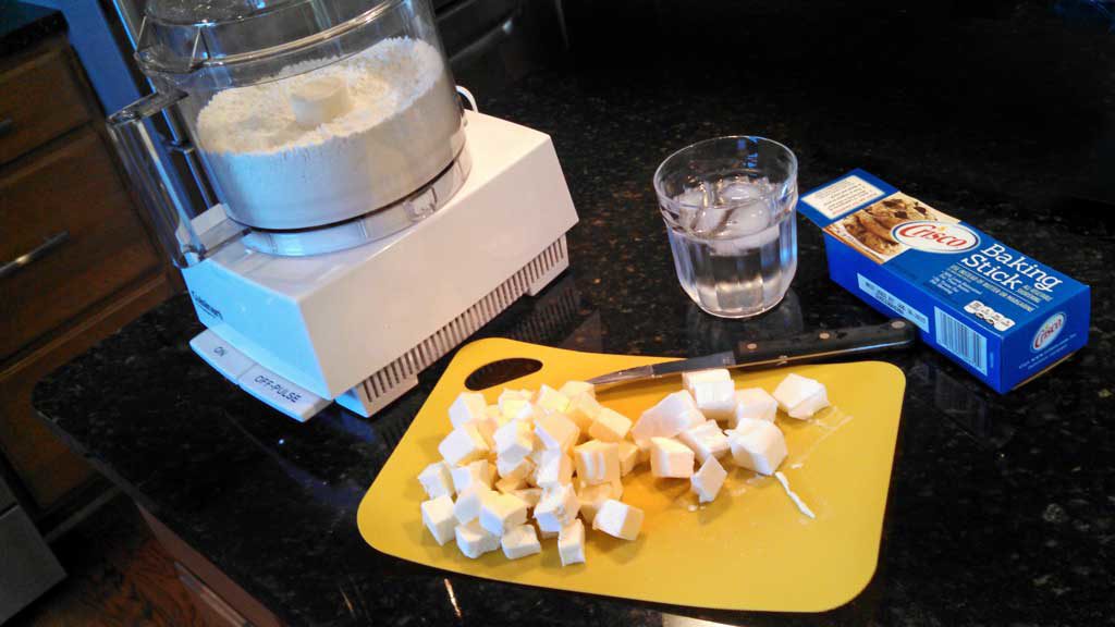 food processor and ingredients to make recipe