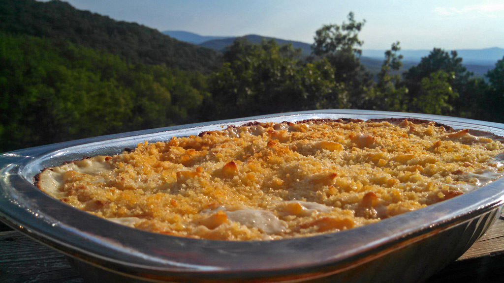 This creamy adult mac and cheese is the ultimate comfort food for adults, with Gruyere, extra-sharp white cheddar and blue cheese. A surefire pleaser! | TheMountainKitchen.com
