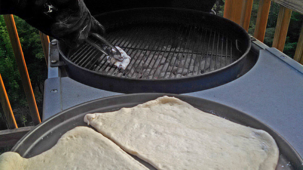 pizza dough ready to grill