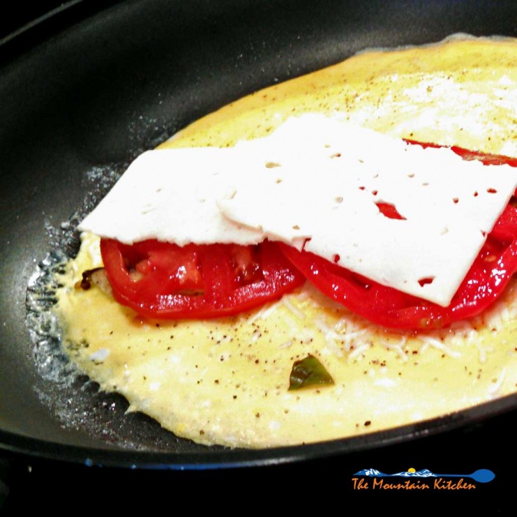 mushroom tomato basil omelets