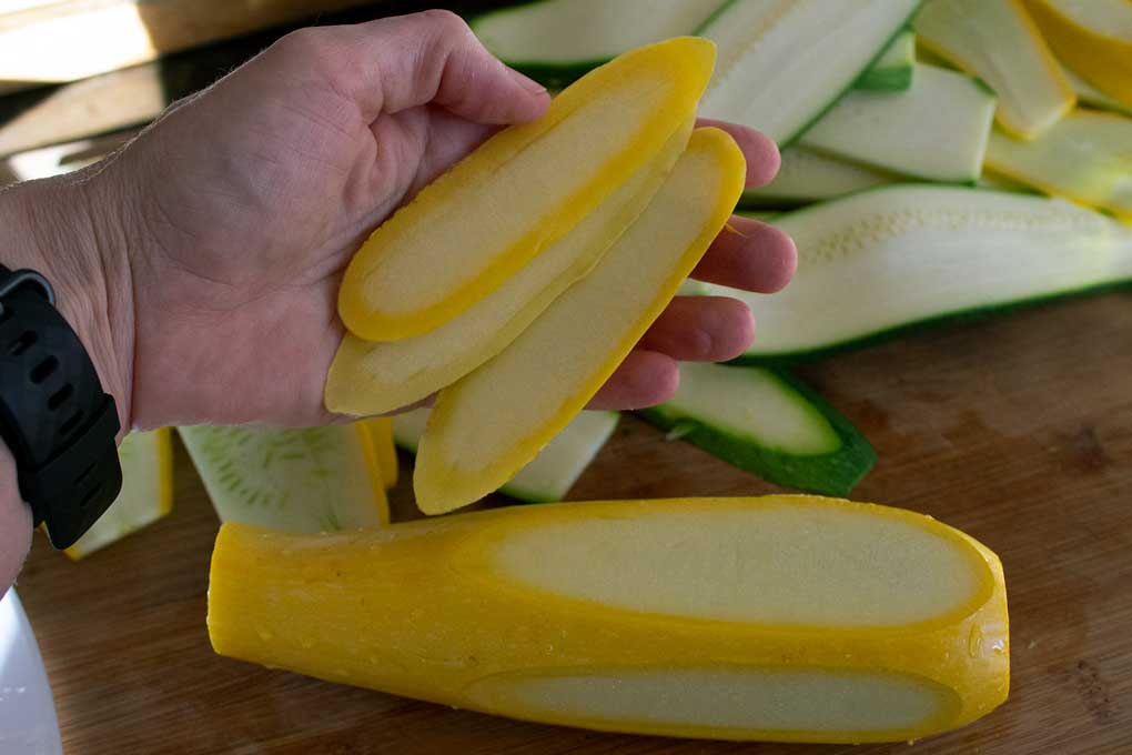 slices of outer skin of vegetables