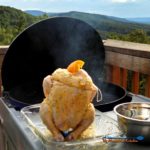 Beer Can Chicken is flavored with rosemary garlic orange butter sauce with garlic, slow cooked on the grill until tender, moist and falling-off-the-bone. | TheMountainKitchen.com