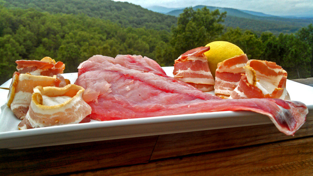 Recipes for preparing grilled red snapper and bacon wrapped scallops. The only seasoning needed was freshly squeezed lemon juice and Al's Stolen Fish Sauce. | TheMountainKitchen.com
