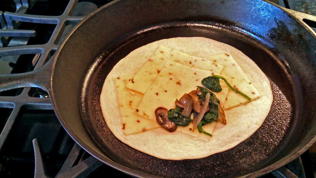 quesadilla in pan