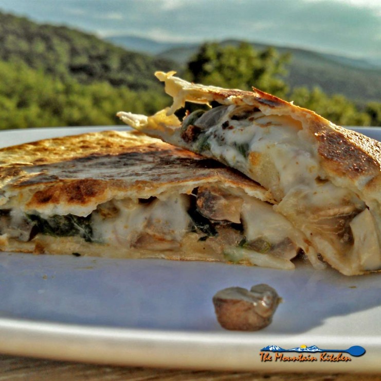 Spicy Pepper Jack Mushroom-Spinach Quesadillas