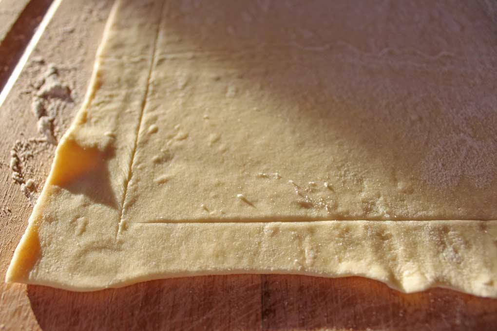scored puff pastry dough