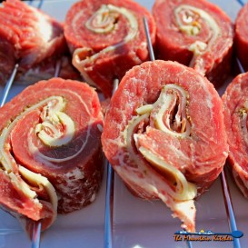 Grilled stuffed flank steak