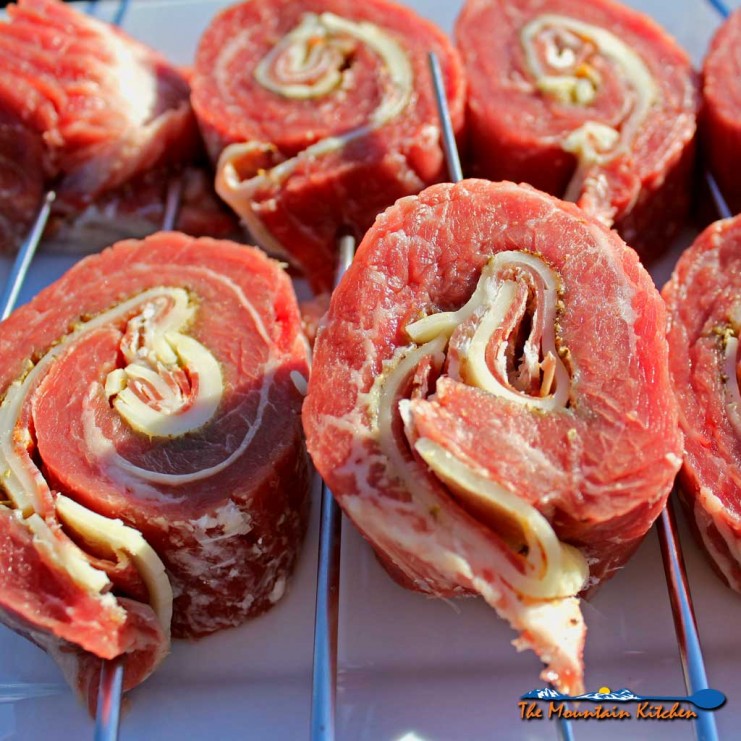 Grilled stuffed flank steak