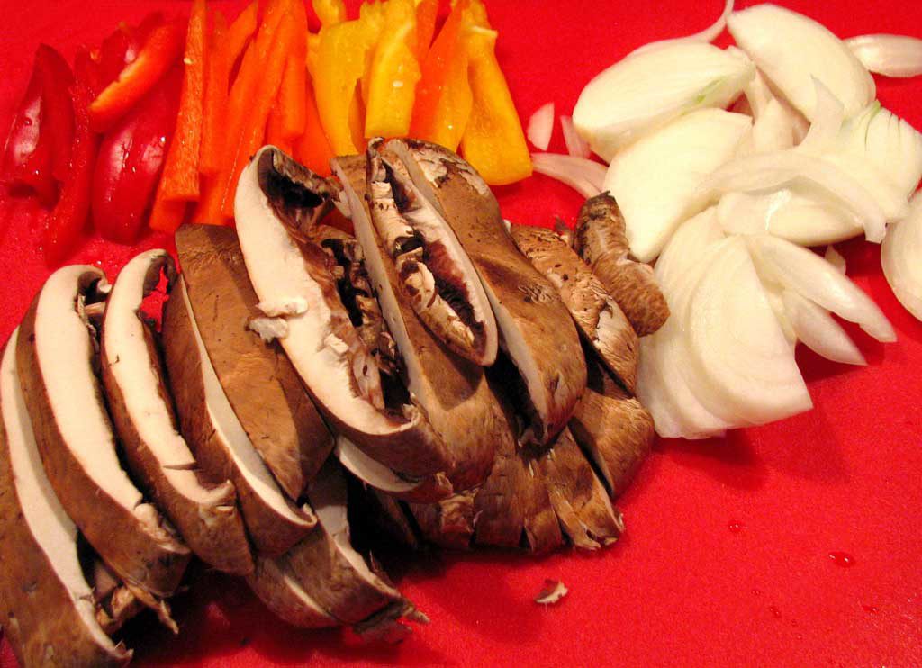 sliced vegetables