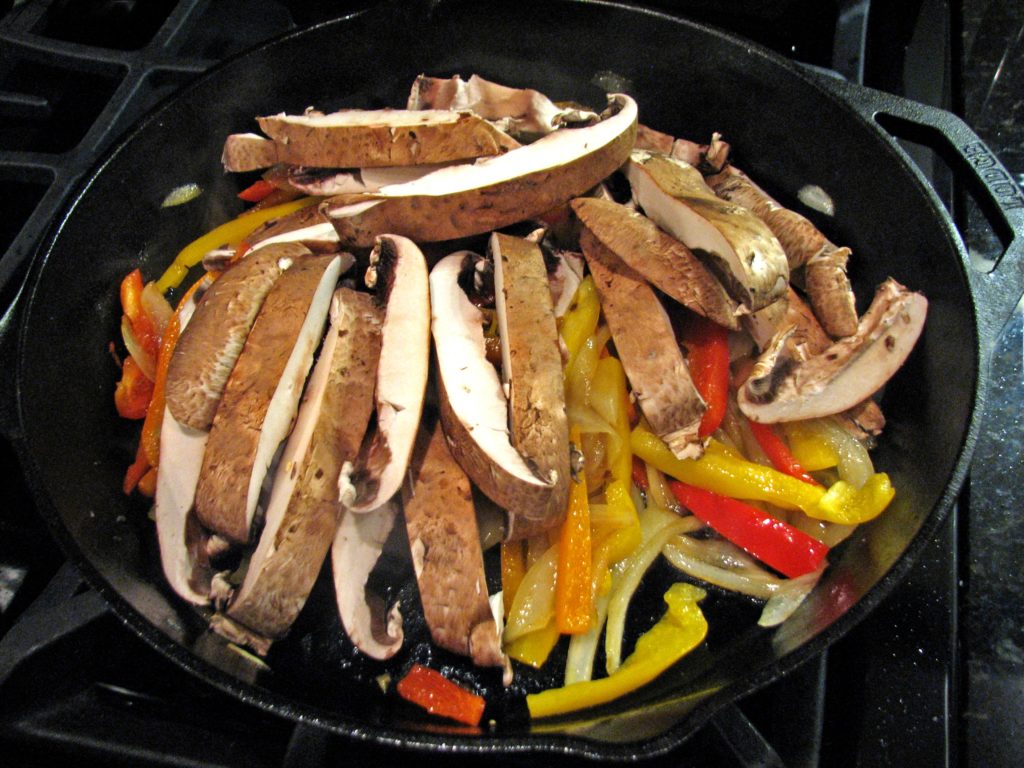 veggies in cast iron pan