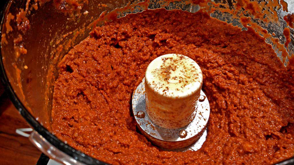 sun-dried tomato pesto inside food processor