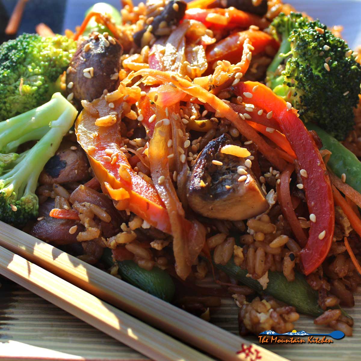 veggie stir fry on a plate