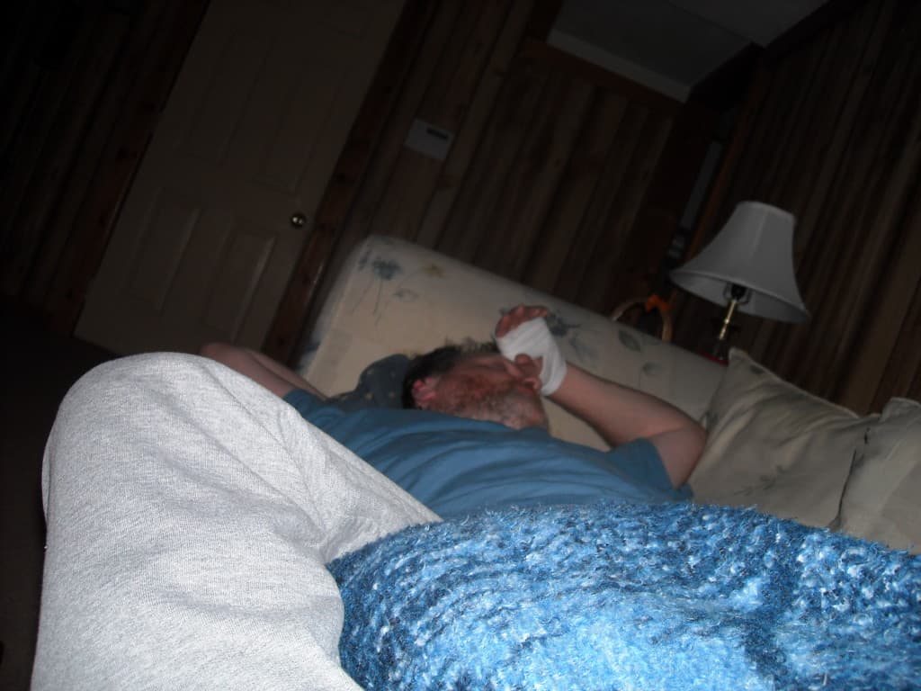 David in pain