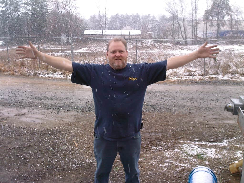 David in snow at Cardinal