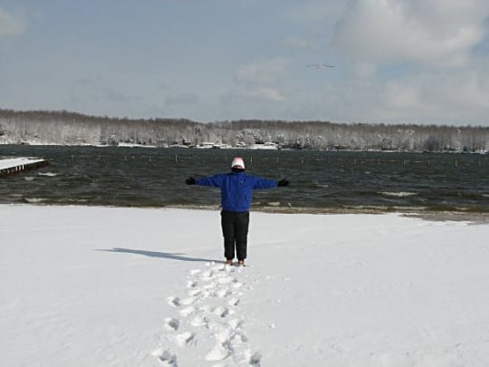 Me at the snowy lake