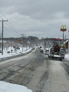 Town in the snow