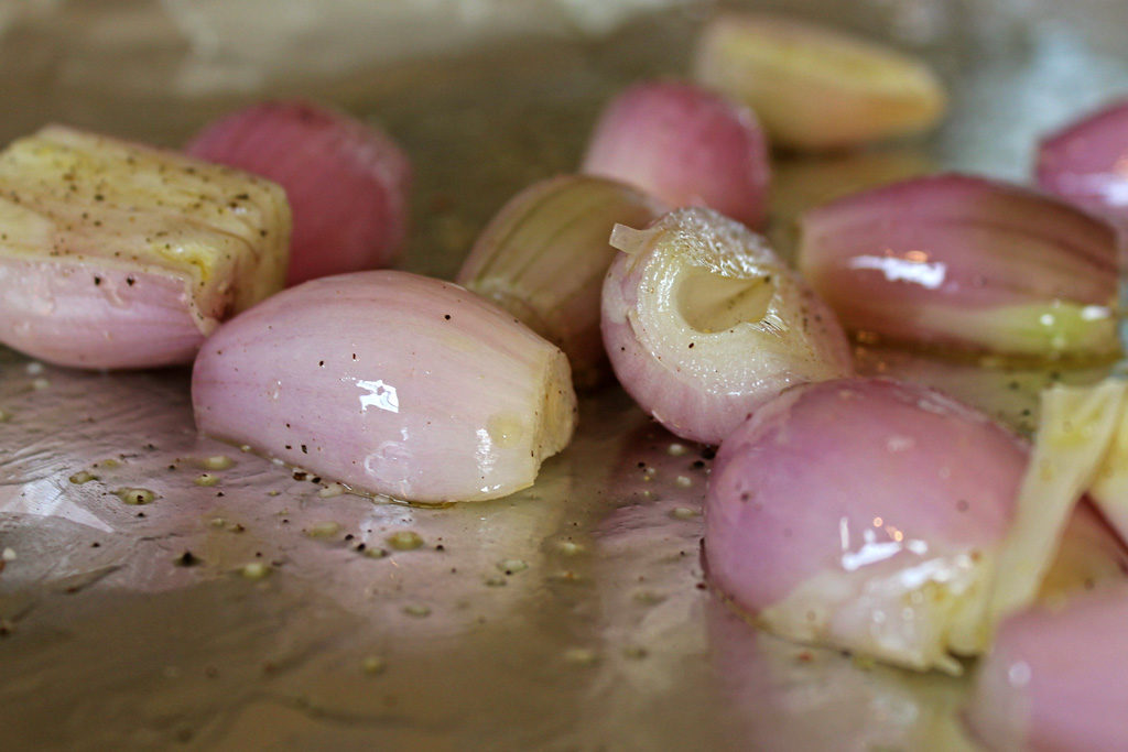 shallots tossed with oil