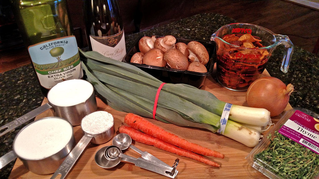 ingredients to make cream of mushroom soup