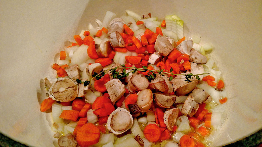 vegetables in pot