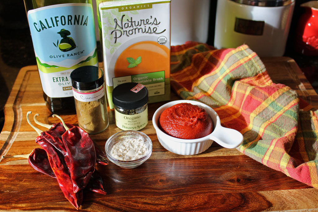 ingredients to make homemade enchilada sauce
