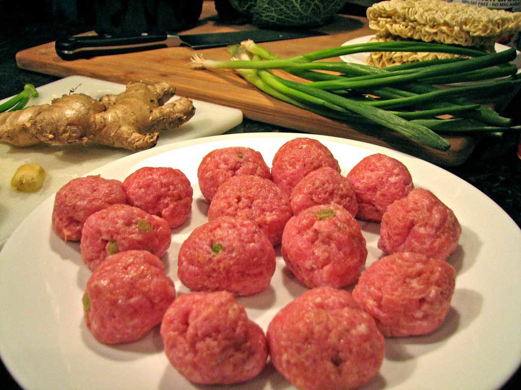 pork meatballs on plate