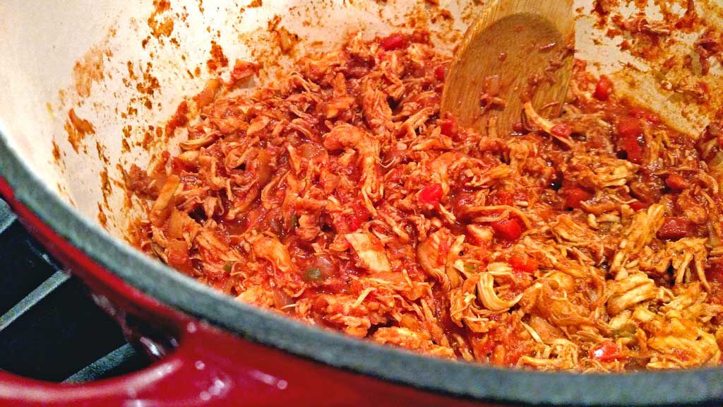 chicken sloppy janes cooking in pot